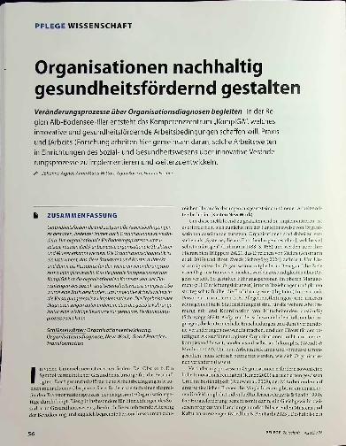 Vorschauseite 1: Organisationen nachhaltig gesundheitsfördernd gestalten