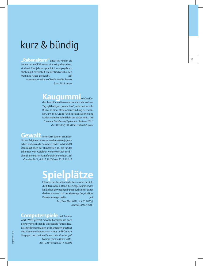Vorschauseite 1: kurz & bündig