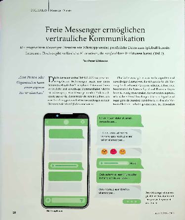 Vorschauseite 1: Freie Messenger ermöglichen vertrauliche Kommunikation