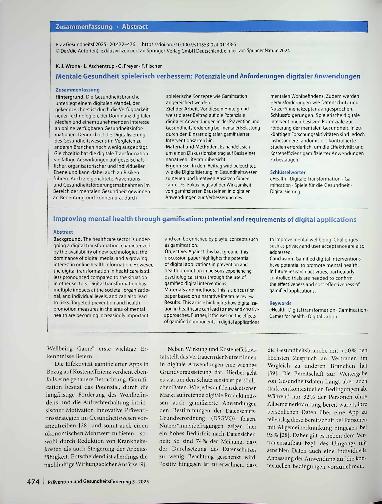 Vorschauseite 3: Mentale Gesundheit spielerisch verbessern: Potenziale und Anforderungen digitaler Anwendungen