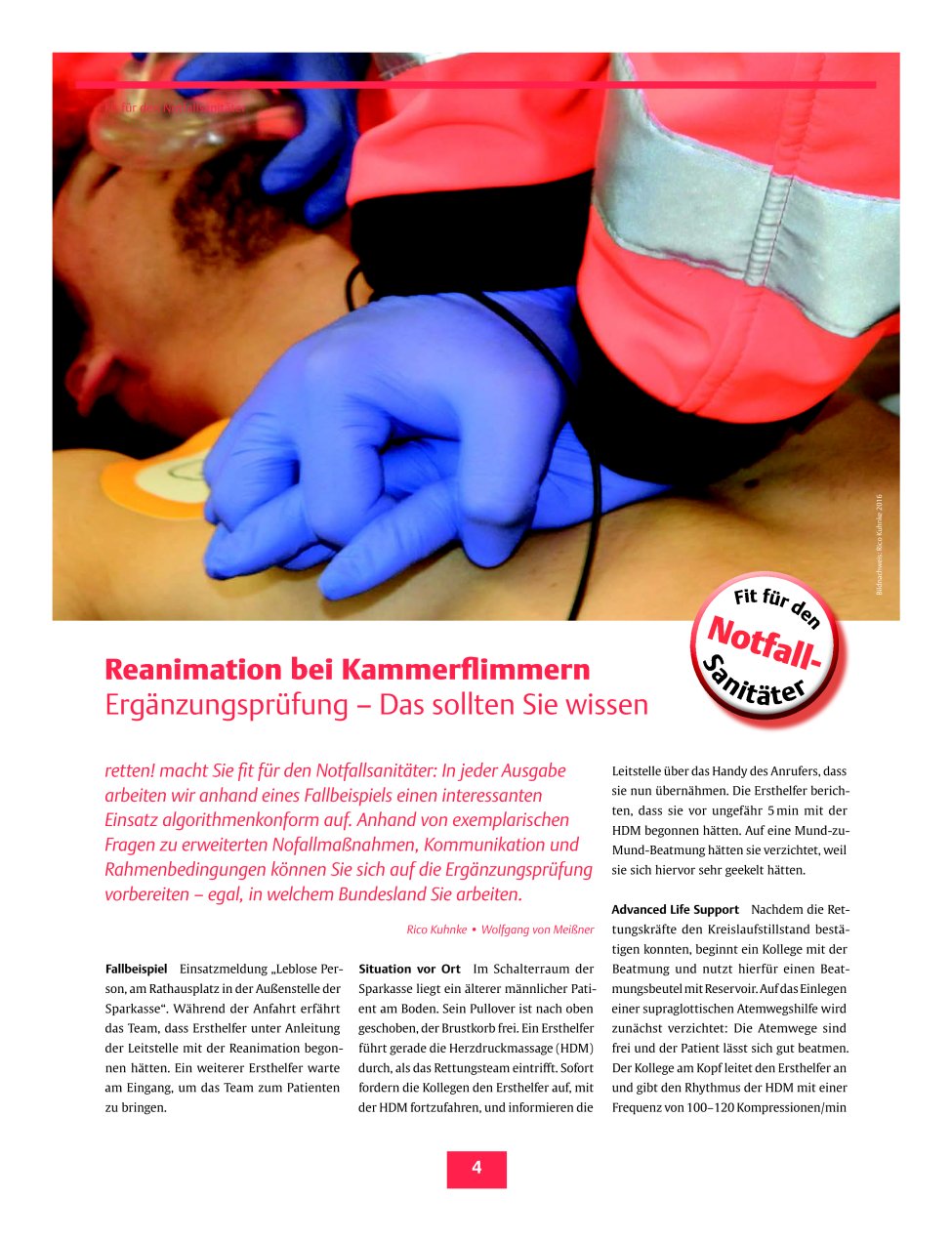 Vorschauseite 1: Reanimation bei Kammerflimmern ? Ergänzungsprüfung ? Das sollten Sie wissen