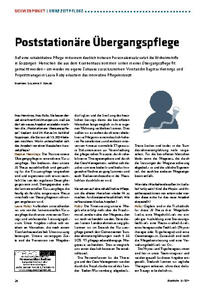 Vorschauseite 1: Poststationäre Übergangspflege