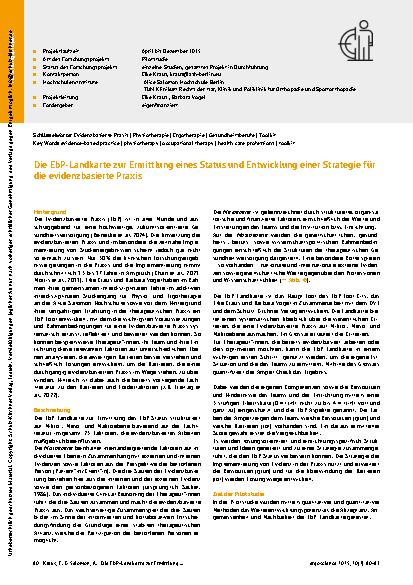 Vorschauseite 1: Die EbP-Landkarte zur Ermittlung eines Status und Entwicklung einer Strategie für die evidenzbasierte Praxis