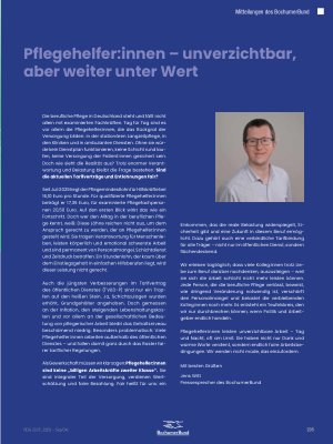 Vorschauseite 1: Pflegehelfer: innen – unverzichtbar, aber weiter unter Wert