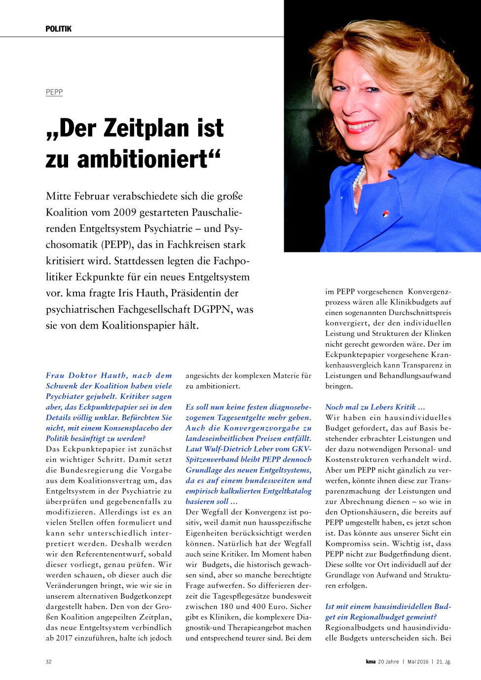Vorschauseite 1: PEPP: „Der Zeitplan ist zu ambitioniert“