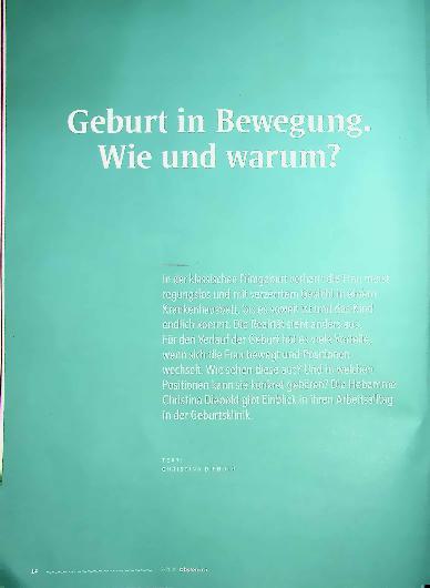 Vorschauseite 1: Geburt in Bewegung. wie und warum?