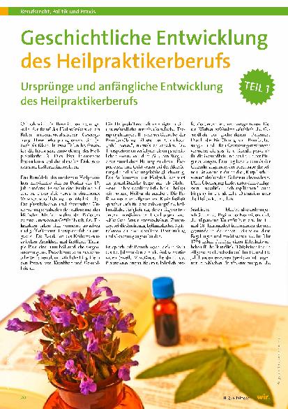 Vorschauseite 1: Geschichtliche Entwicklung des Heilpraktikerberufs