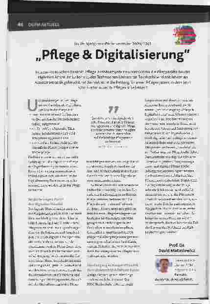 Vorschauseite 1: "Pflege & Digitalisierung"