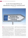 Vorschauseite 1: Ist die Personalgestellung im öffentlichen Dienst ein Auslaufmodell?