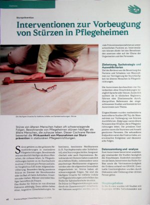 Vorschauseite 1: Interventionen zur Vorbeugung von Stürzen in Pflegeheimen