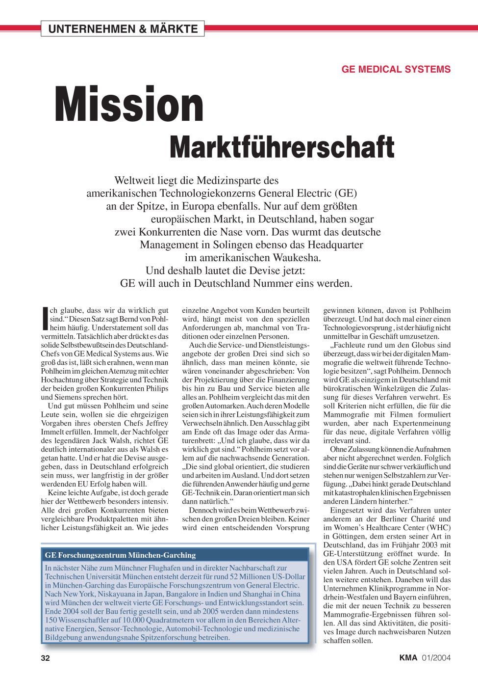Vorschauseite 1: Mission Marktführerschaft