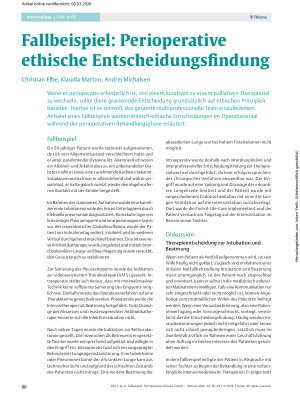 Vorschauseite 1: Fallbeispiel: Perioperative ethischeEntscheidungsfindung