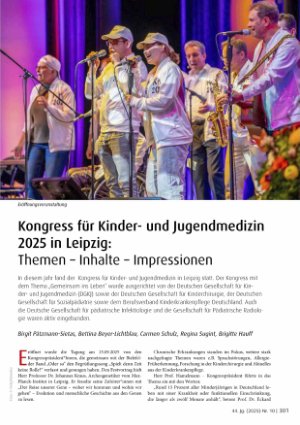 Vorschauseite 1: Kongress für Kinderund Jugendmedizin 2025 in Leipzig: Themen - Inhalte - Impressionen