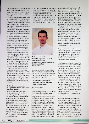Vorschauseite 3: Beratung von Patienten mit Enterostoma und nach dessen Rückverlagerung zum Thema Ernährung - vier Erfahrungsberichte