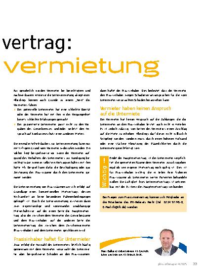 Vorschauseite 2: Der Praxismietvertrag: Die Untervermietung