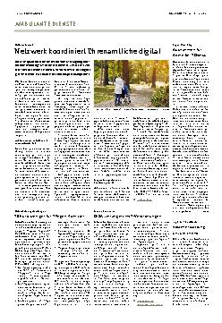 Vorschauseite 1: Netzwerk koordiniert Ehrenamtliche digital