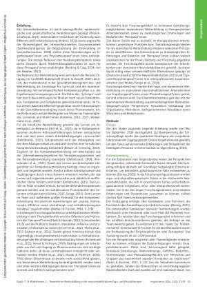 Vorschauseite 2: Teaminterne Weiterbildung in der neurorehabilitativen Ergound Physiotherapie. Eine qualitative Studie zu Gestaltungsmöglichkeiten und Erfahrungen