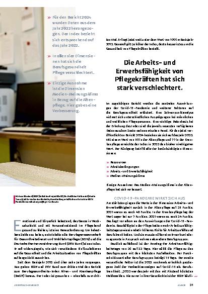 Vorschauseite 2: Berufsgesundheit auf Tiefstand