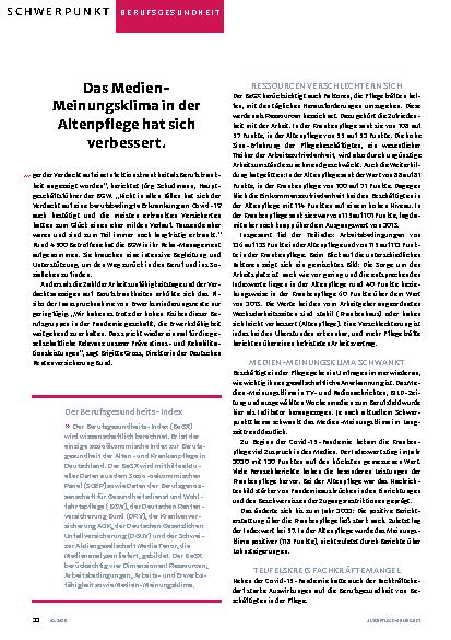 Vorschauseite 3: Berufsgesundheit auf Tiefstand