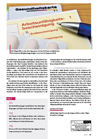 Vorschauseite 4: Berufsgesundheit auf Tiefstand