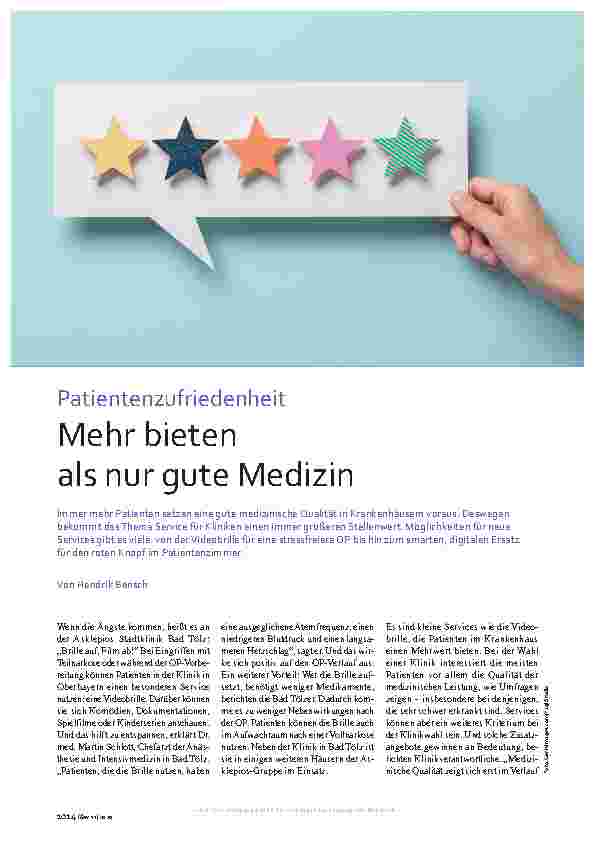 Vorschauseite 1: Patientenzufriedenheit: Mehr bieten als nur gute Medizin