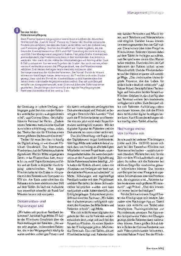 Vorschauseite 2: Patientenzufriedenheit: Mehr bieten als nur gute Medizin