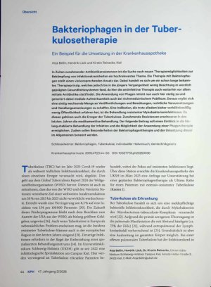 Vorschauseite 1: Bakteriophagen in der Tuberkulosetherapie