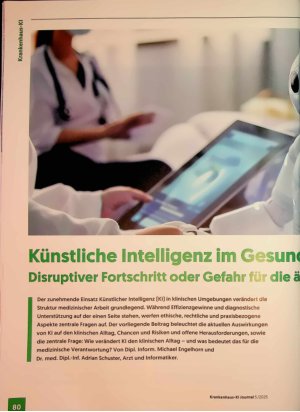 Vorschauseite 1: Künstliche Intelligenz im Gesundheitswesen: Disruptiver Fortschritt oder Gefahr für die ärztliche Integrität?