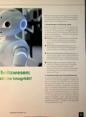 Vorschauseite 2: Künstliche Intelligenz im Gesundheitswesen: Disruptiver Fortschritt oder Gefahr für die ärztliche Integrität?