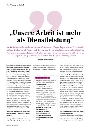 Vorschauseite 1: „Unsere Arbeit ist mehr als Dienstleistung“