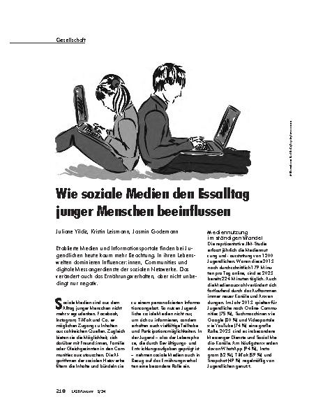Vorschauseite 1: Wie soziale Medien den Essalltag junger Menschen beeinflussen