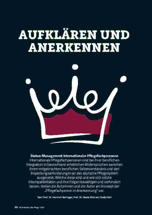 Vorschauseite 1: AUFKLÄREN UND ANERKENNEN