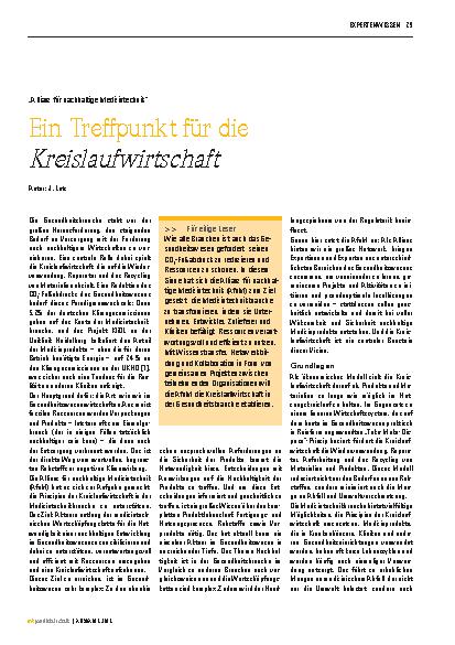 Vorschauseite 1: Ein Treffpunkt für die Kreislaufwirtschaft