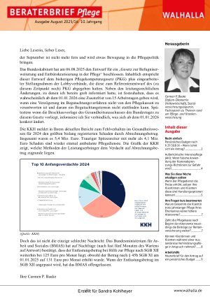 Vorschauseite 1: Beraterbrief Pflege Heft 16-2025
