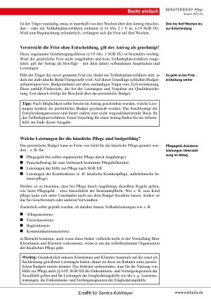 Vorschauseite 3: Beraterbrief Pflege Heft 16-2025