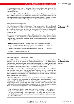 Vorschauseite 6: Beraterbrief Pflege Heft 16-2025