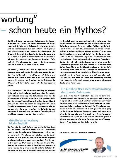 Vorschauseite 2: Die ärztliche „Gesamtverantwortung“ für Diagnostik und Therapie schon heute ein Mythos?