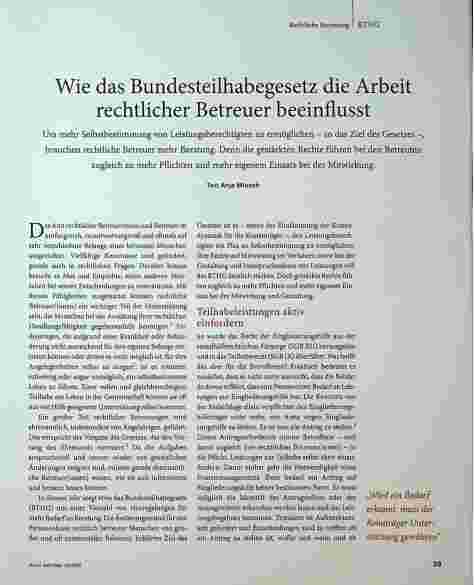 Vorschauseite 1: Wie das Bundesteilhabegesetz die Arbeit rechtlicher Betreuer beeinflusst