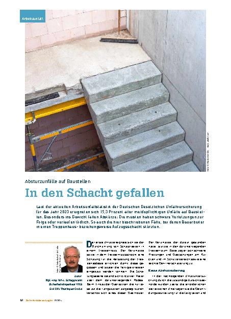 Vorschauseite 1: Absturzunfälle auf Baustellen: In den Schacht gefallen