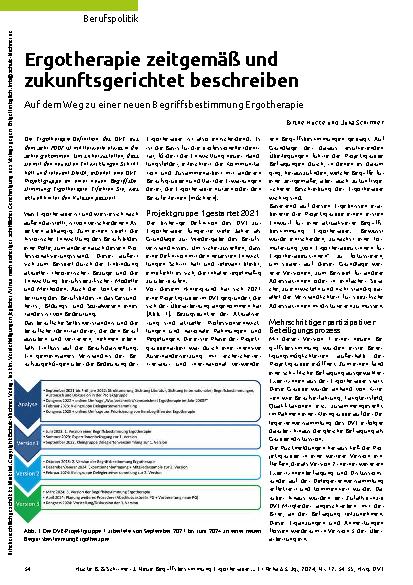 Vorschauseite 1: Ergotherapie zeitgemäß und zukunftsgerichtet beschreiben