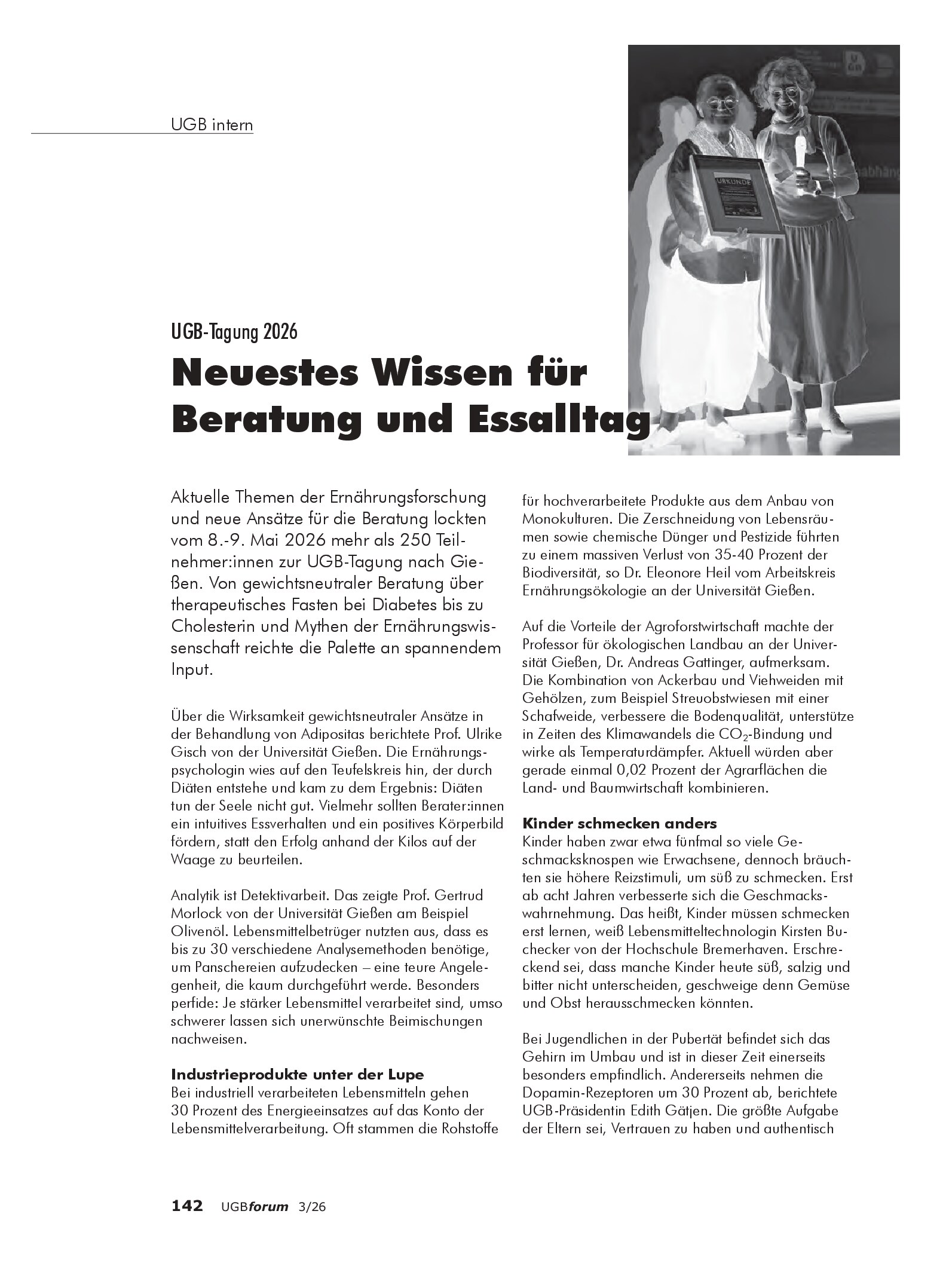 Vorschauseite 1: Neues Wissen für Beratung und Essalltag
