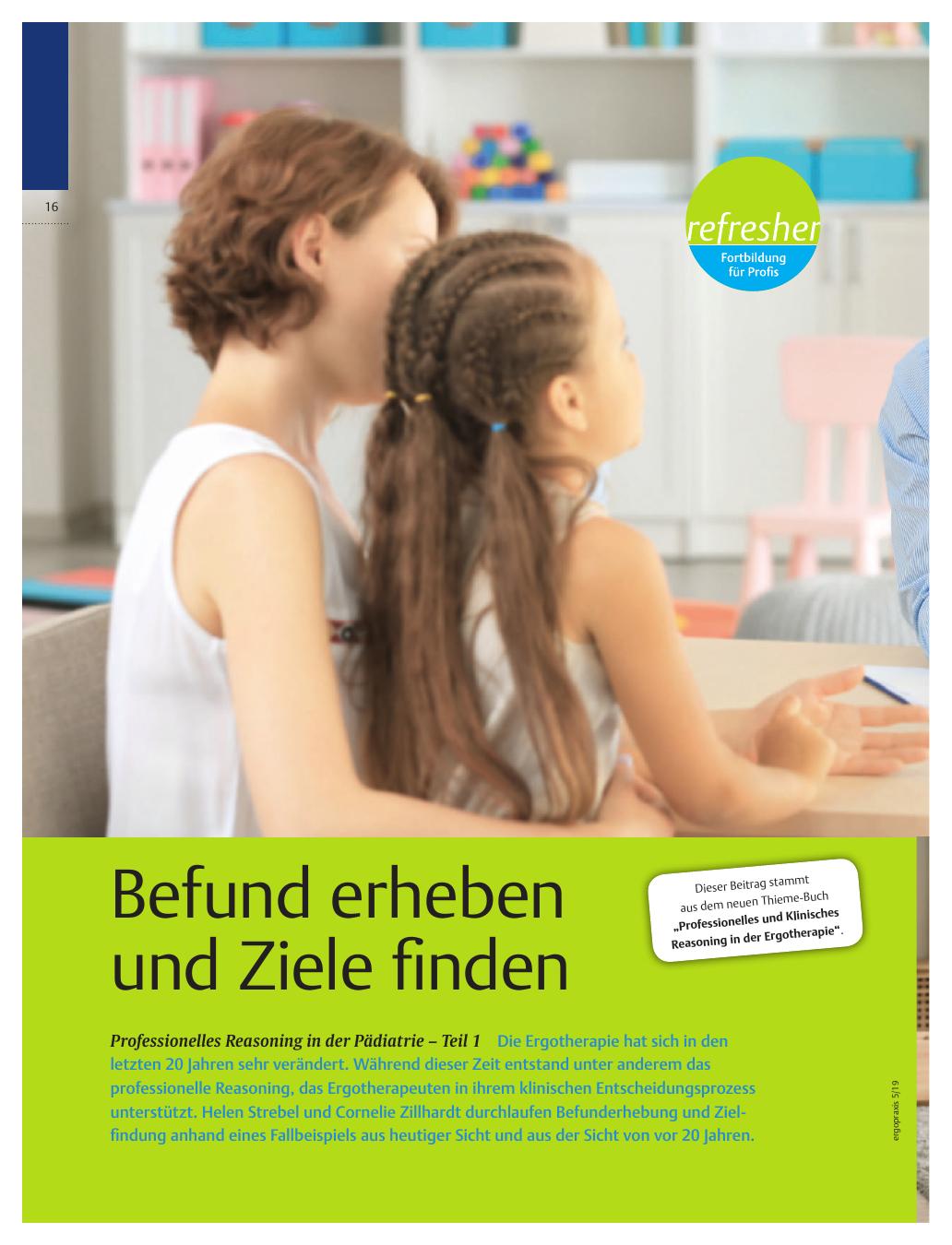 Vorschauseite 1: Befund erheben und Ziele finden ? Professionelles Reasoning in der Pädiatrie ? Teil 1