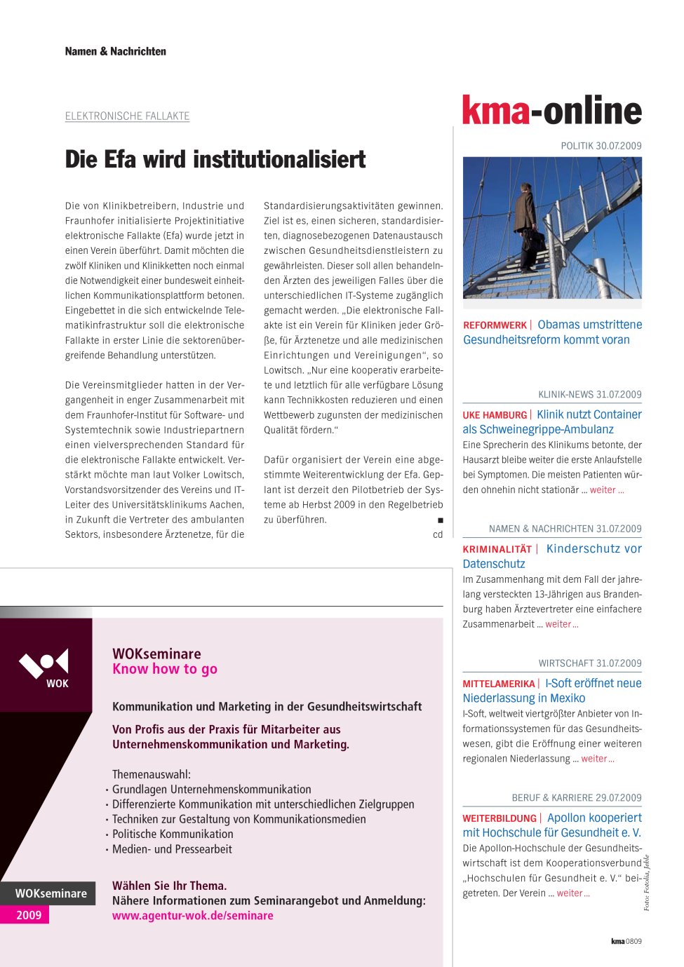 Vorschauseite 1: Die Efa wird institutionalisiert
