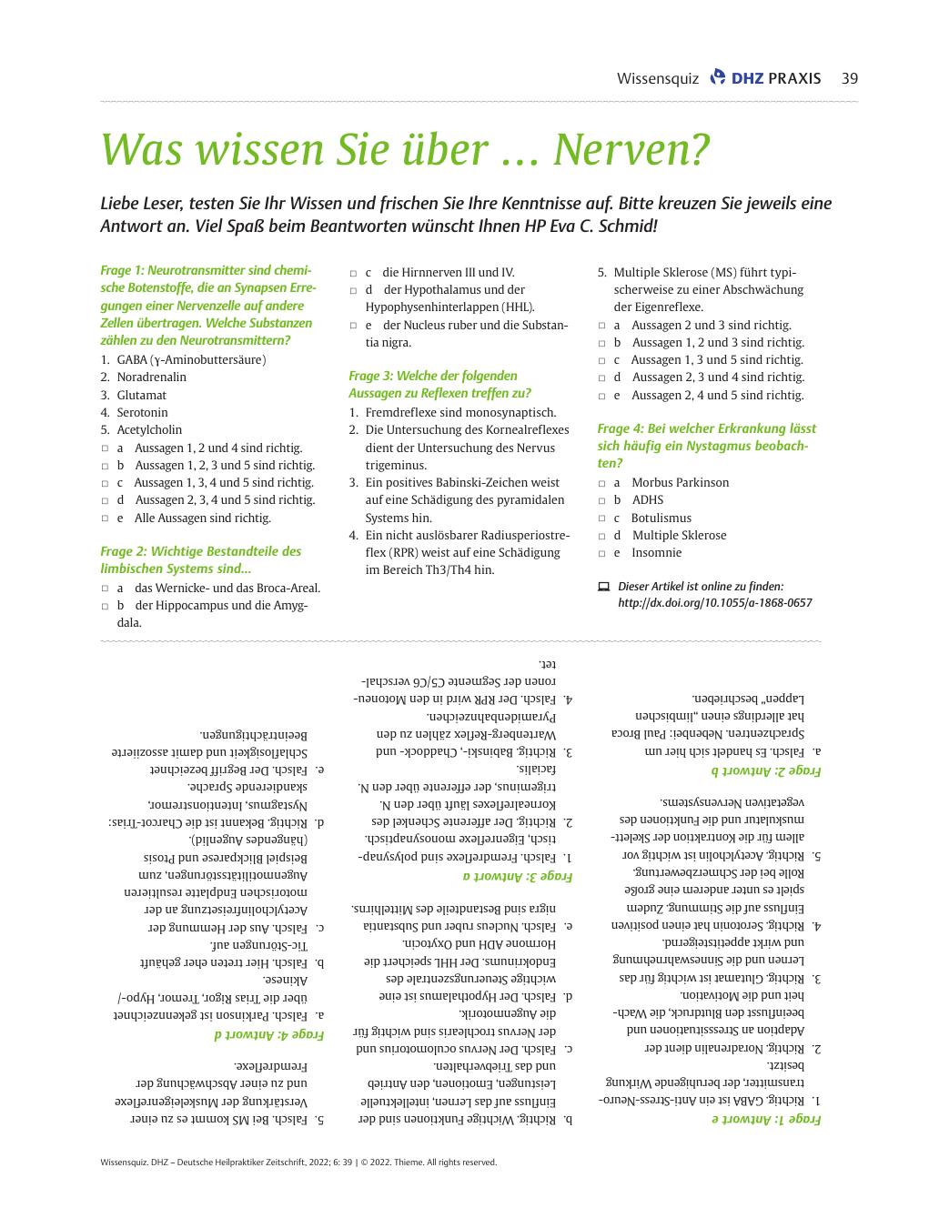 Vorschauseite 1: Was wissen Sie über … Nerven?
