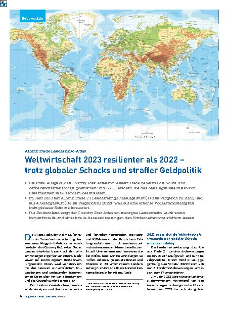 Vorschauseite 1: Weltwirtschaft 2023 resilienter als 2022 – trotz globaler Schocks und straffer Geldpolitik