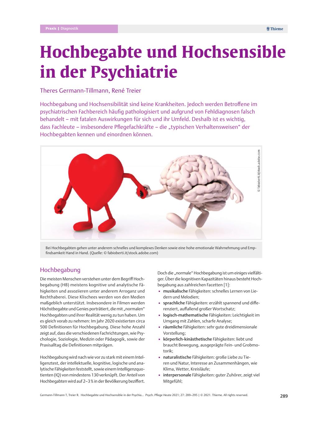 Vorschauseite 1: Hochbegabte und Hochsensible in der Psychiatrie