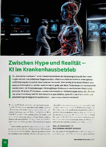 Vorschauseite 1: Zwischen Hype und Realität - Kl im Krankenhausbetrieb