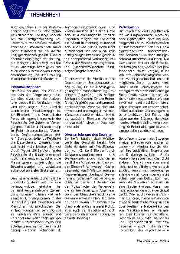 Vorschauseite 3: Curatio humana – Quo vadis? Streitschrift für eine humane Psychiatrie