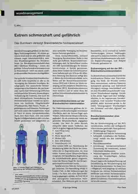 Vorschauseite 1: Extrem schmerzhaft und gefährlich. Das Burn-Team versorgt Brandverletzte hochspezialisiert.