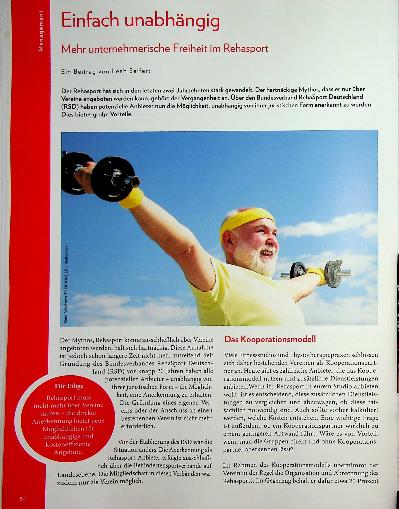 Vorschauseite 1: Einfach unabhängig Mehr unternehmerische Freiheit im Rehasport